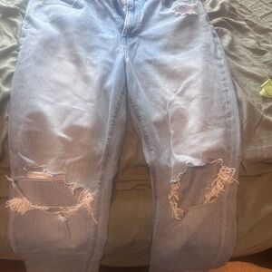 American Eagle Outfitters Distressed Light Blue Boyfriend Jeans